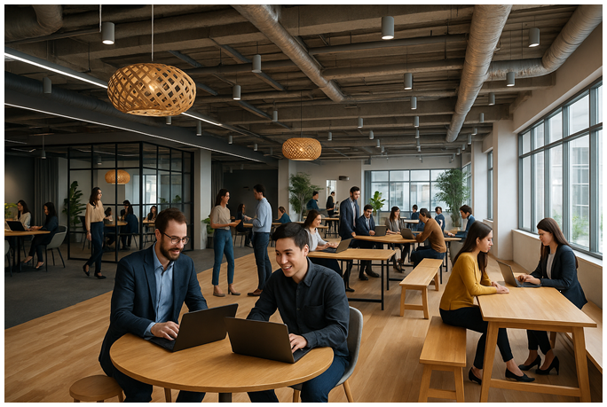 加賀市イノベーションセンター内での人材交流のイメージ