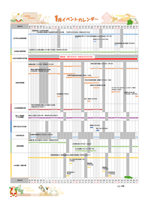 イベントカレンダー1月