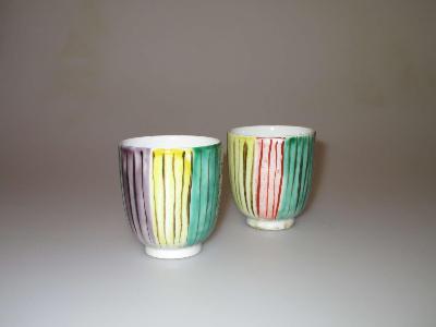 五彩麦藁文酒呑