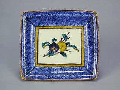 柘榴文長四方皿