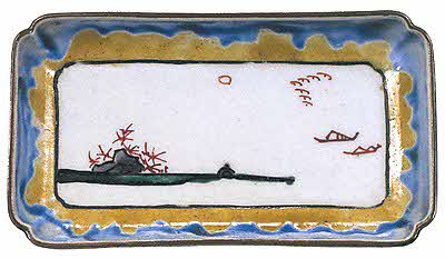 色絵山水図長皿
