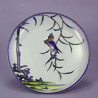 柳に燕図皿