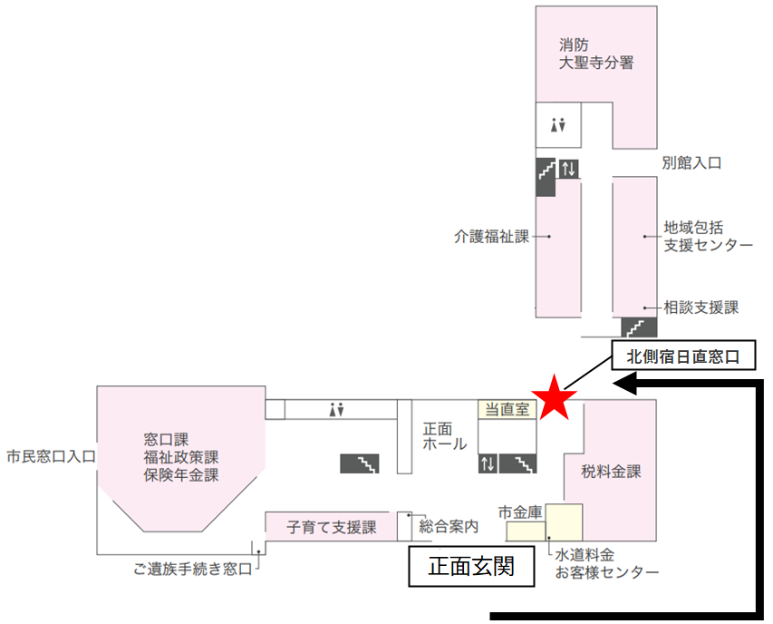 北側宿日直窓口