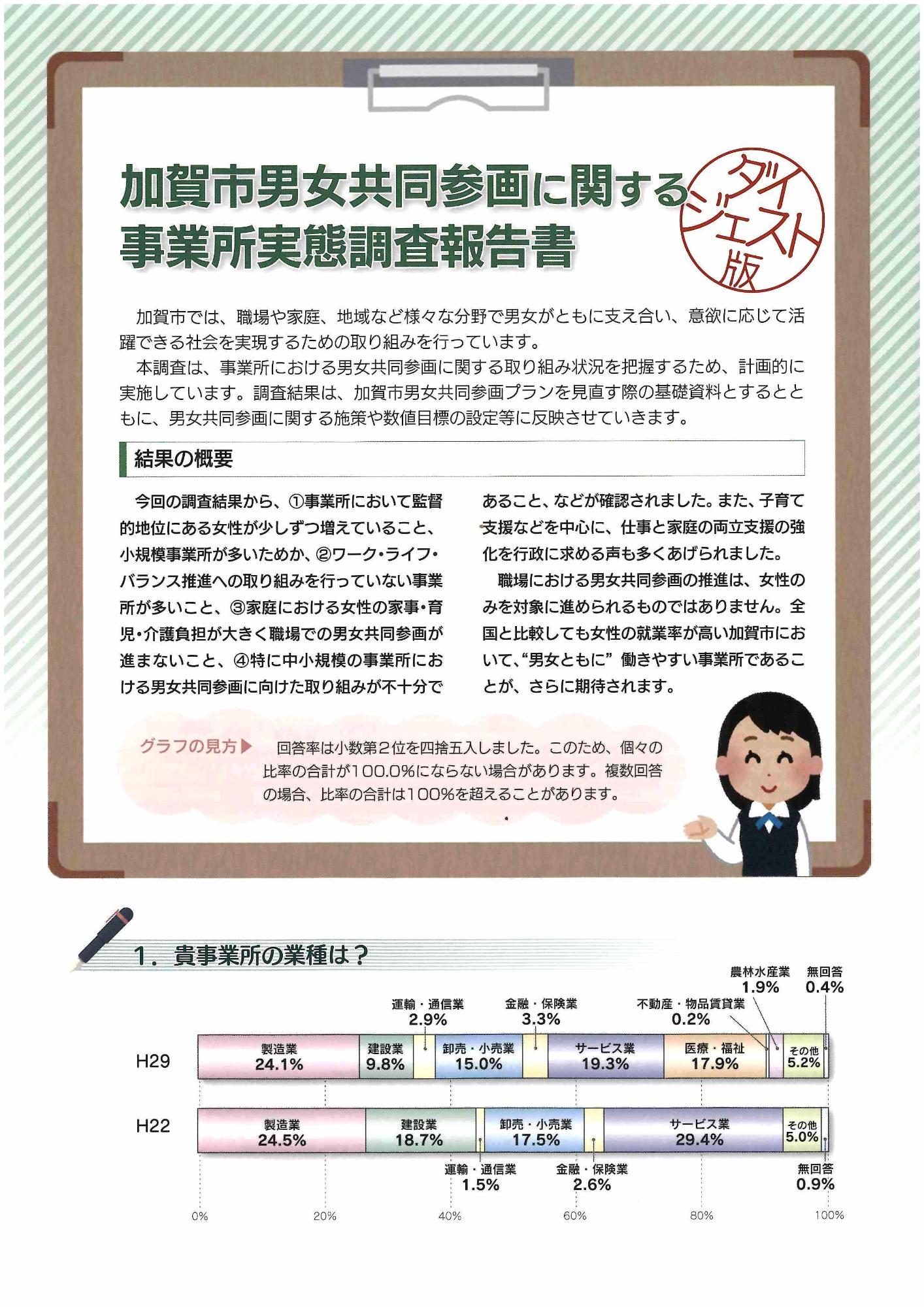 加賀市男女共同参画に関する事業所実態調査報告書ダイジェスト版