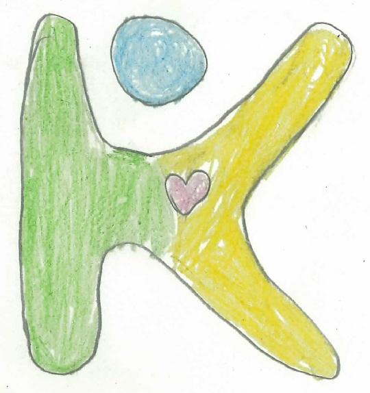 アルファベットのKをモチーフに元気に飛び跳ねている人をイメージした小中学生特別賞のイラスト