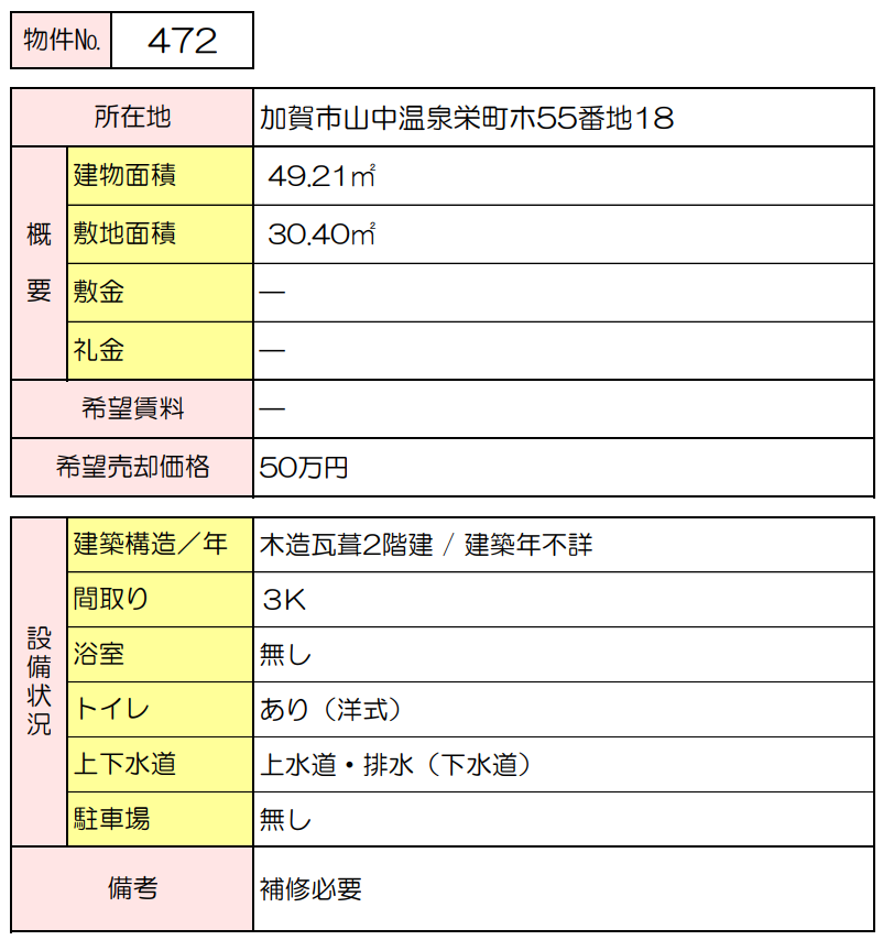 townhouse 加賀市山中温泉栄町ホ55番地18


